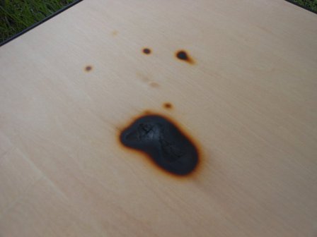 天板の焦げ