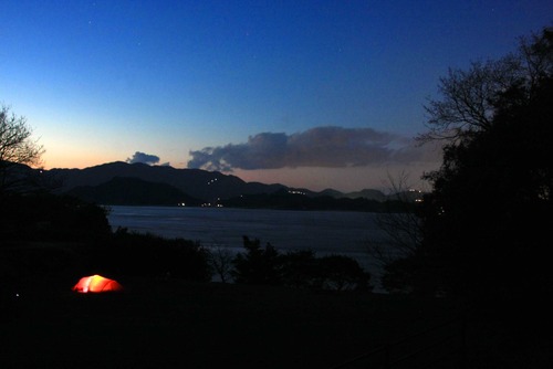 親子でしまなみ海道、海が見える大浜崎キャンプ場～♪