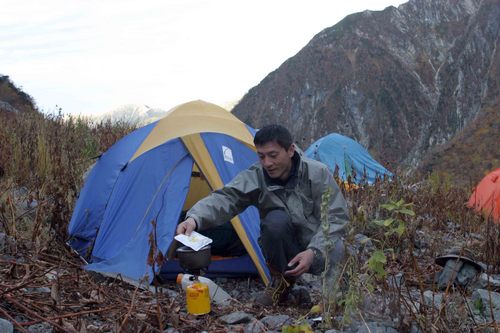 涸沢のお昼寝の後は・・・。