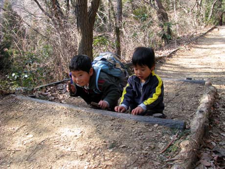 長男＆次男と城山湖から草戸山　10/01/31