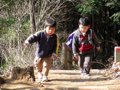 長男＆次男と城山湖から草戸山　10/01/31