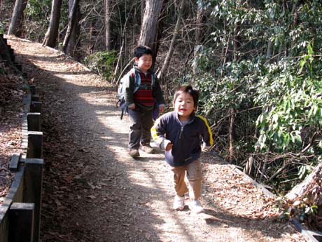 長男＆次男と城山湖から草戸山　10/01/31