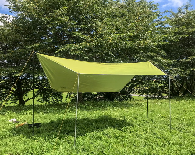 新しいタープ　試し張り