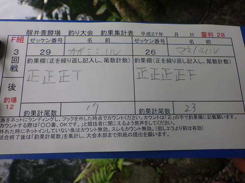 「醒ヶ井養鱒場」名人戦第２戦    その４