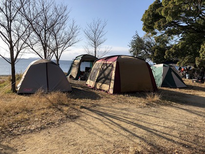 牡蠣キャンしに丸山県民サンビーチキャンプ場へ