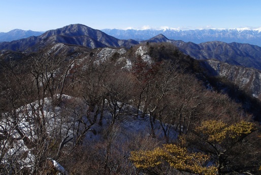 1月 雪の本社ヶ丸と清八山