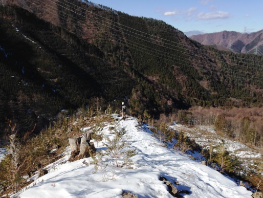 1月 雪の本社ヶ丸と清八山