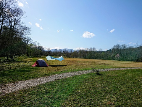 広々草地でソロキャンプ!!  ほぼほぼ北海道最南のキャンプ場 知内町農村公園