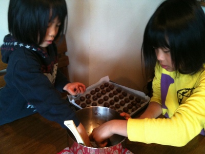 バレンタインのチョコ作り