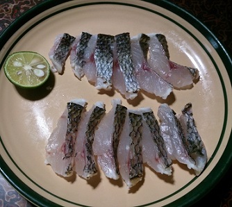 クロダイの湯霜と焼き霜と