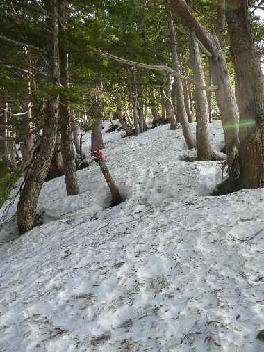 残雪の山へ