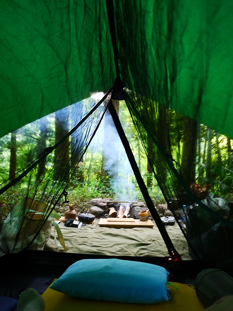 雨と緑のソロキャンプ　
