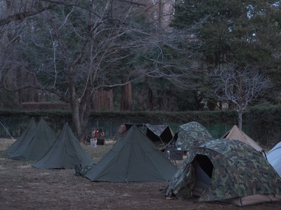 またまた智光山でベンサン軍隊キャンプ 2017.3.11〜12