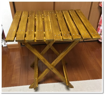 【自作　木製折りたたみ式サイドテーブル】