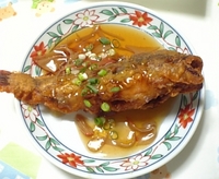 カサゴの唐揚げ　甘酢餡かけ