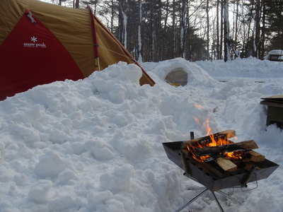 雪中キャンプ。