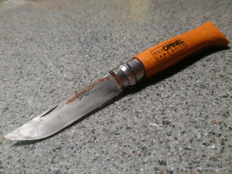 イロイロとレポートしますょ Opinel オピネル ナイフの黒錆加工しました