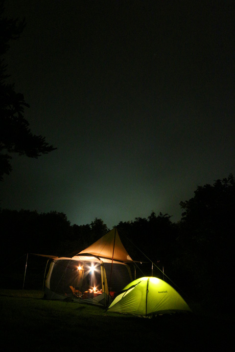 朝霧ジャンボリーで初張り&恐怖の稲妻キャンプ