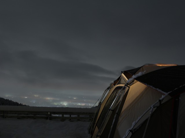夜景が綺麗すぎるほったらかしキャンプ場②初！雪中キャンプ