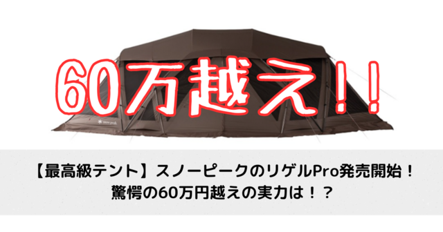 【最強】スノーピークから60万円越えのテントが発売されます