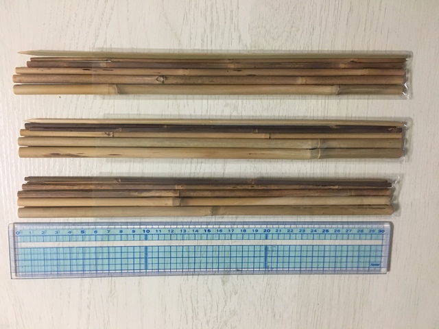 たなご竿、１２本分の切り組み