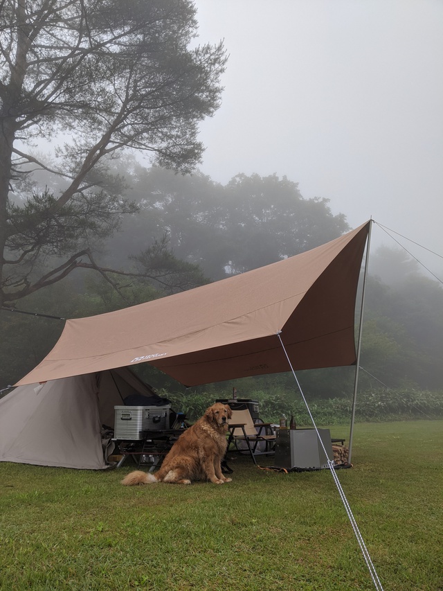 いつもの高原キャンプ場　雨模様一緒に2