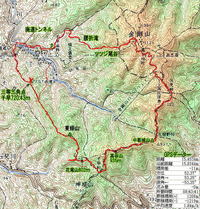 金剛山、ツツジオ谷、東條山から村界尾根