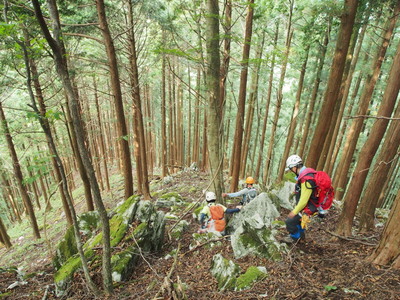 大峰・山葵谷から小普賢のコル、日本岳