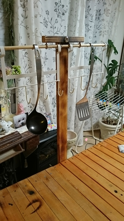 キッチンテーブルのハンガー自作