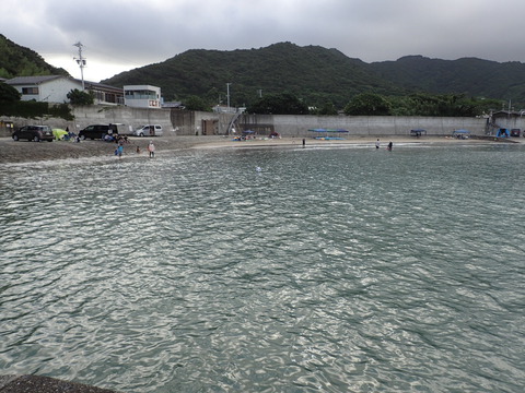 家族でフィッシング のはず 産湯で海水浴とチョット釣り