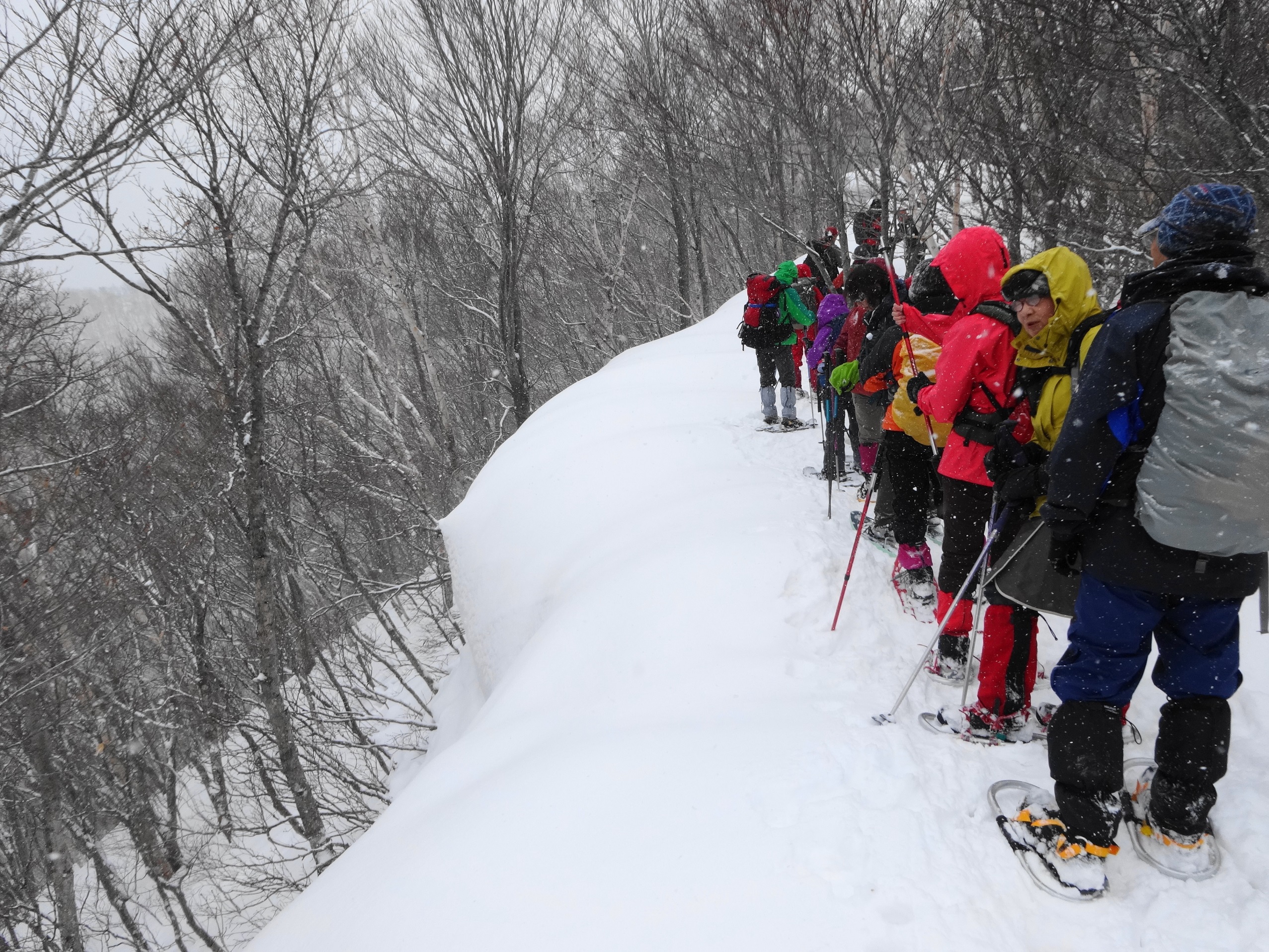 東側に雪庇が発達