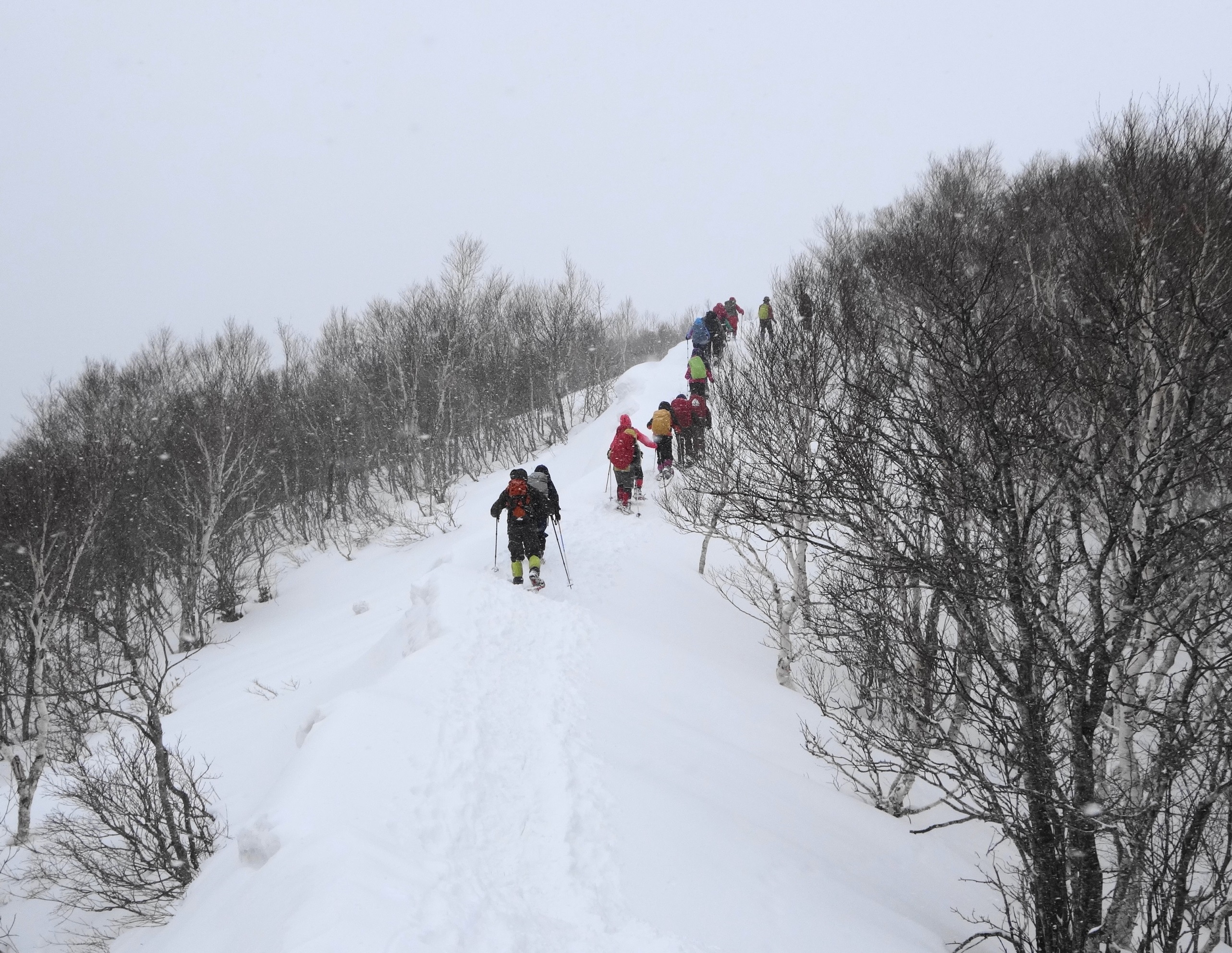 稜線を山頂へ向かう