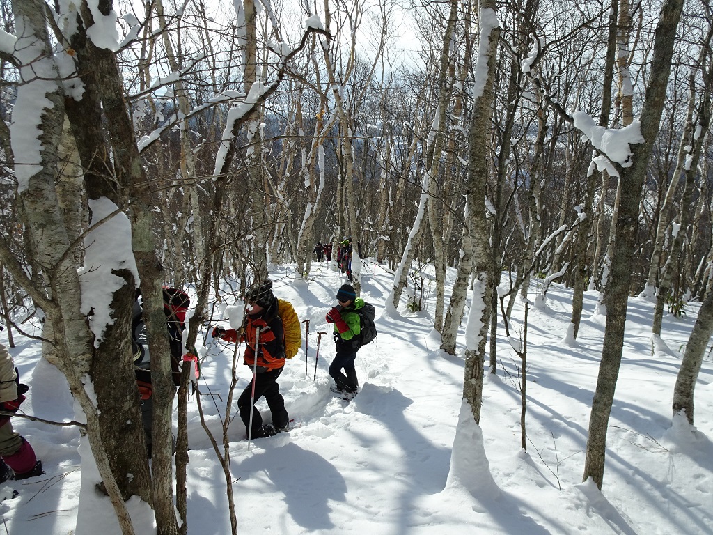 牧場手前の登りで休憩