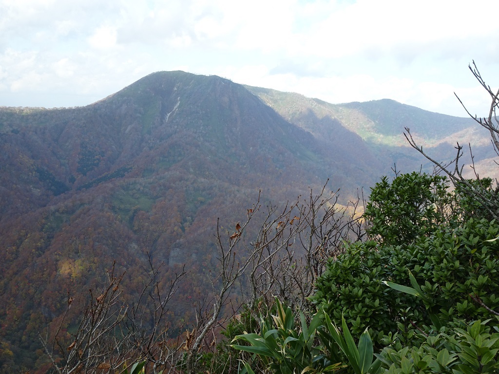 北方に中二股川を挟んで砂蘭部岳[984.1m]