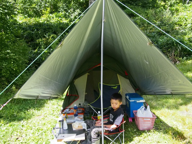 早くも秋を感じる野営場