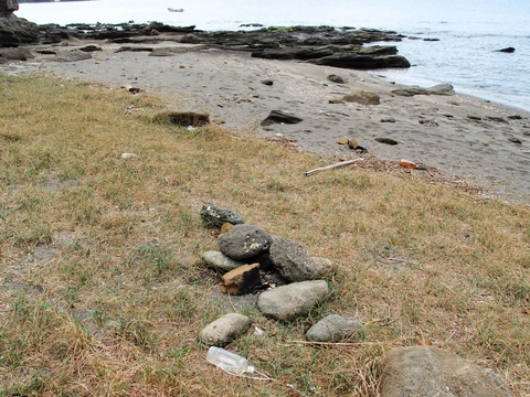 秘境エビカの浜で鶏白湯