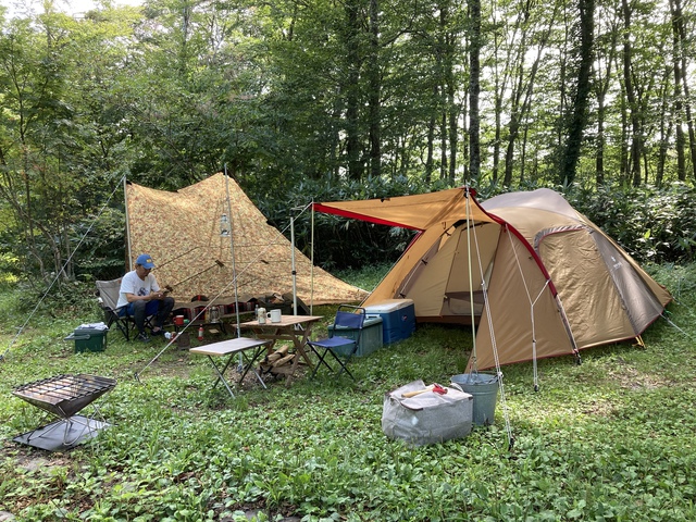 秋の大山釣りキャンプ　鏡ケ成キャンプ場