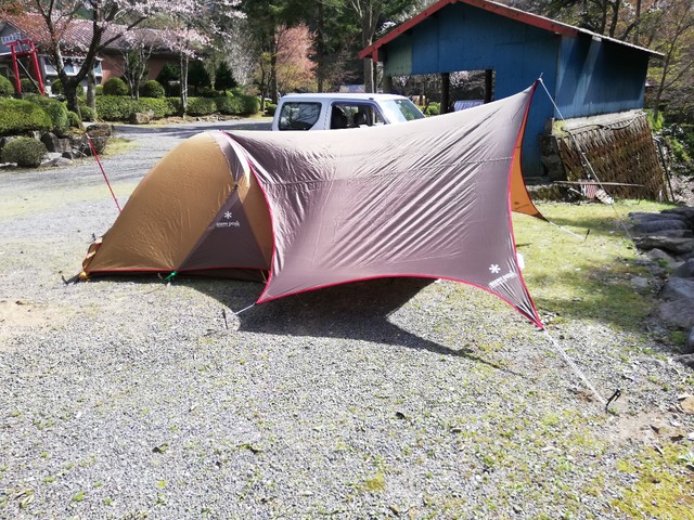 春の嵐をアメドとペンタシールドで過したソロキャンプ〜黒木民宿キャンプ場（長崎県大村市）〜