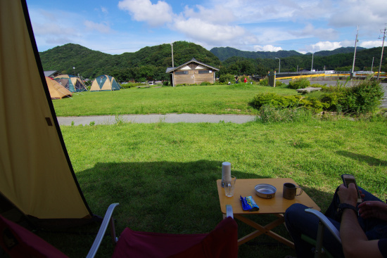 田万川キャンプ場へ相乗りキャンプ