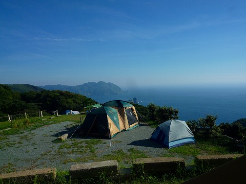 夕日のソロキャンパーin南伊豆夕日ヶ丘キャンプ場