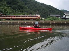 気比浜海水浴場　円山川　カヤック