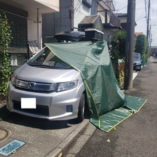 台風一過。キャンプ道具の乾燥とヘリノックスの修理。