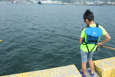 子供と2人でちょいサビキ　と　海自艦艇の見学
