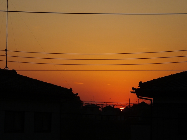 筑波山に虹かかる　