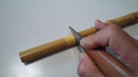 全竹ヘチ竿の製作　【手元挿げ口の糸巻き、漆極め】