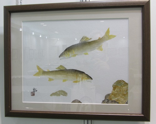フイッシングショ－大阪で見かけた鮎魚拓