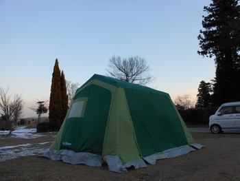 初キャンプは今年も竜天で