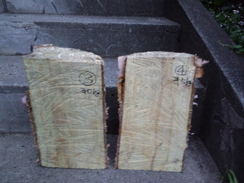 薪の乾燥　重量比較　１