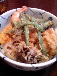 今日の昼食（「にゅー（温）麺」と「天麩羅丼」　中町「喜よし」