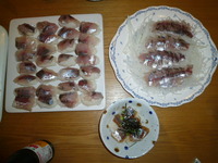 鯵の漬け丼　(^o^)